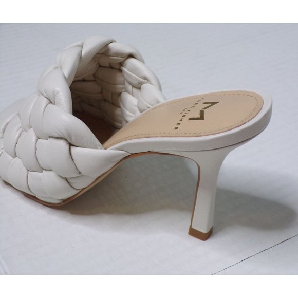 🆕 MARC FISHER Dakina Woven Slides Sandals Shoes Ivory 7.5 - Picture 13 of 14